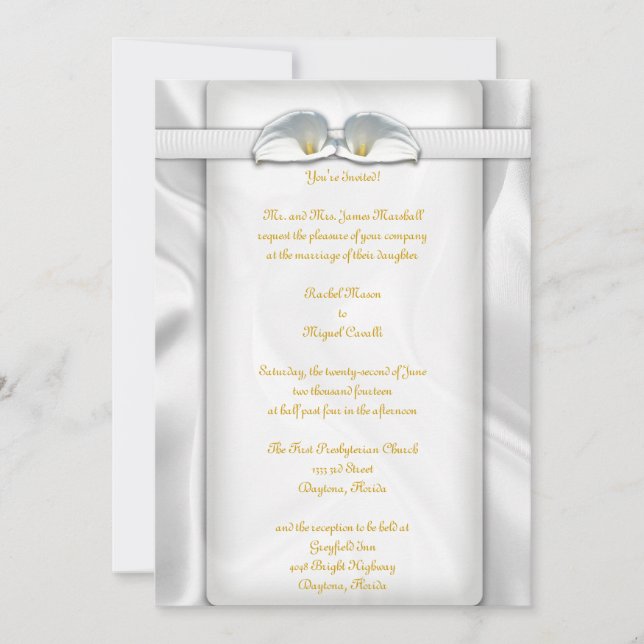 Invitations White Calla Lilly (Devant)