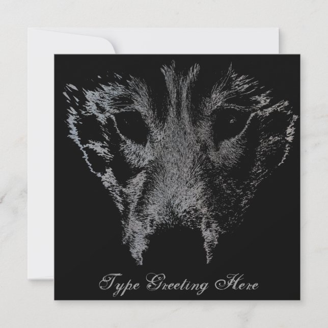 Invitations Wolf Pup Carte Husky Wolf personnalisé (Devant)