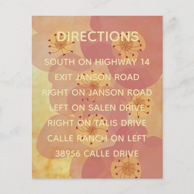 Invite de mariage Insertion Carte Floral Influencé (Devant)