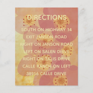 Invite de mariage Insertion Carte Floral Influencé