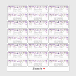 Invités fleur sauvage Lilac étiquette de adresse