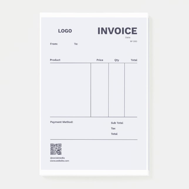 INVOICE POST-IT KLEBEZETTEL (Vorderseite)
