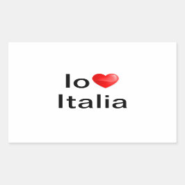 Io amo Italia Rechteckiger Aufkleber