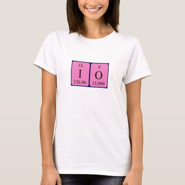 Io Shirt für die periodische Tabellenbezeichnung (Vorderseite)