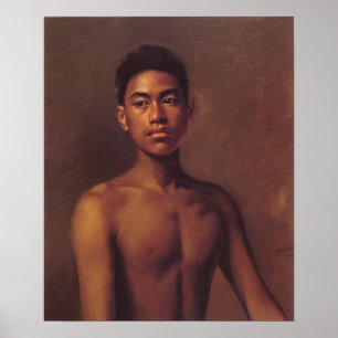 'Iokepa, Fisher Boy hawaïen' - Poster de Hubert Vo