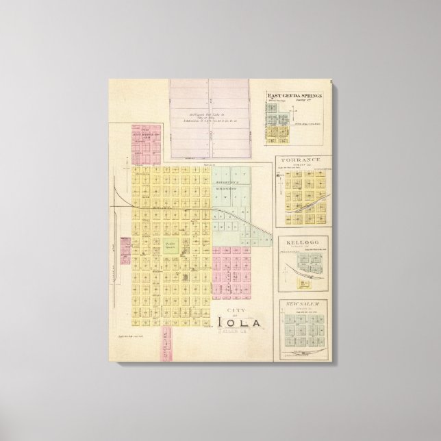 Iola, Torrance und Kellogg, Kansas Leinwanddruck (Vorderseite)