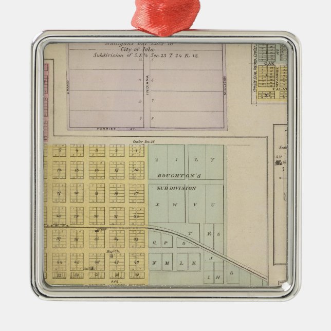 Iola, Torrance und Kellogg, Kansas Silbernes Ornament (Vorne)