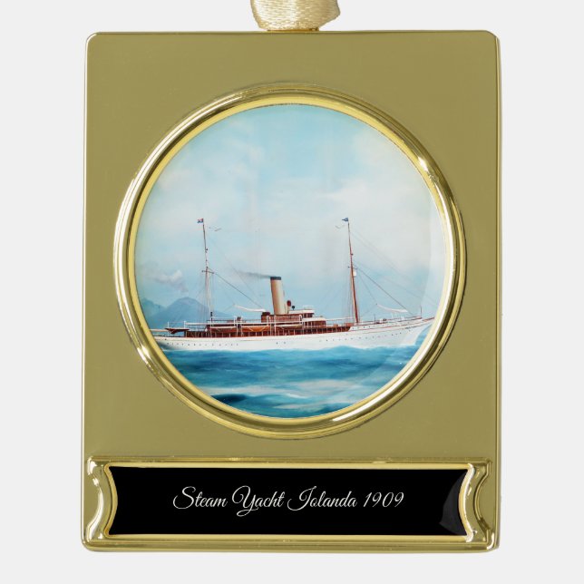Iolanda Steam Yacht 1909 Banner-Ornament Gold (Vorderseite)