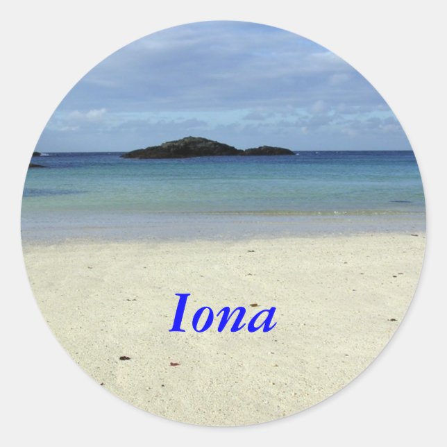 Iona Beach Runder Aufkleber (Vorderseite)