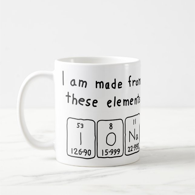 Iona Namen-Tasse periodischer Tabelle Kaffeetasse (Links)