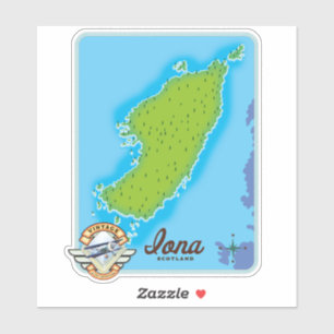 Iona Schottland Karte Aufkleber