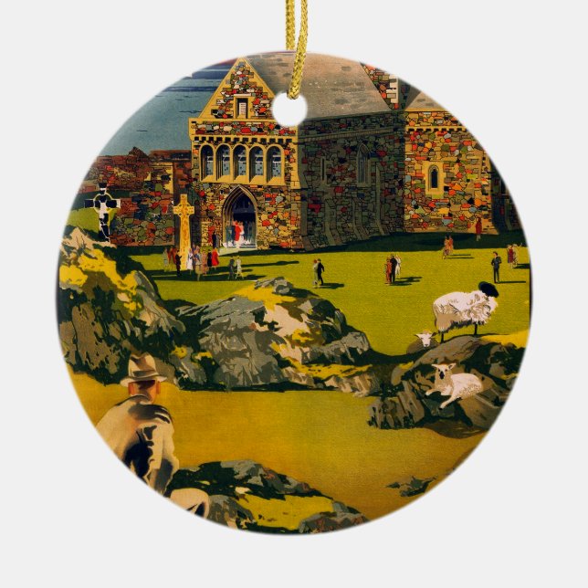 Iona - Schottlands von MacBrayne-Dampfschiffen Keramik Ornament (Vorne)