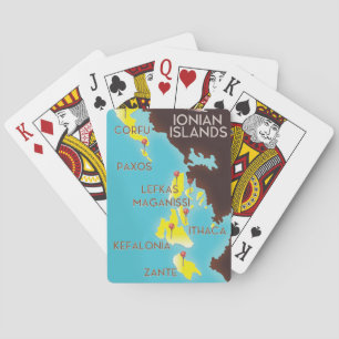 Ionische Inseln Karte Poster. Spielkarten
