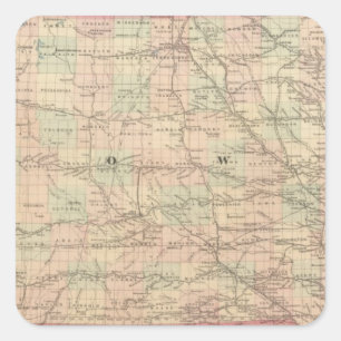 Iowa 6 quadratischer aufkleber