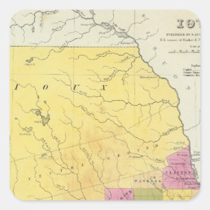 Iowa 7 quadratischer aufkleber