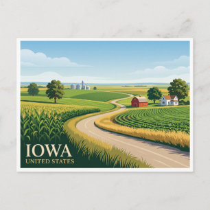 Iowa-Ackerland und ländliche Landschaft Ames Postkarte