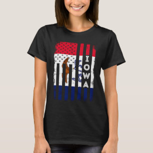 Iowa American Flag Zuhause Staat der Iowa Flag T-Shirt