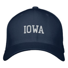 Iowa bestickte Flecht-Wolle Cap Navy Baseballkappe