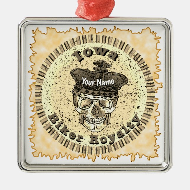 Iowa Biker  Ornament Aus Metall (Vorne)