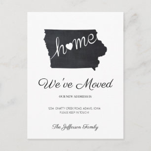 Iowa Chalkboard Staat Karte Verschieben Postkarte