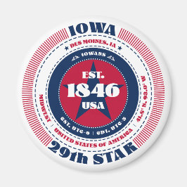 Iowa Circle Typografie Souvenir Magnet