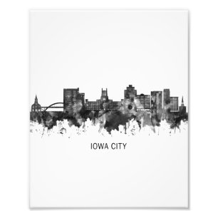 Iowa City Iowa Skyline BW Fotodruck