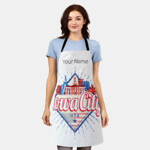 Iowa City United Staaten Retro Skyline Vintag USA Schürze