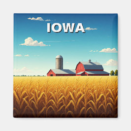 Iowa Cornfield Red Barn Magnet