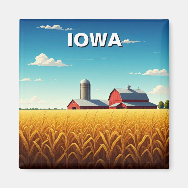 Iowa Cornfield Red Barn Magnet (Vorne)