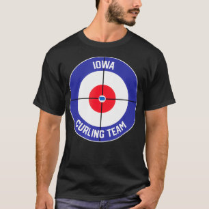 Iowa Curling Team Sweep Rock IA Staat Kontur T-Shirt