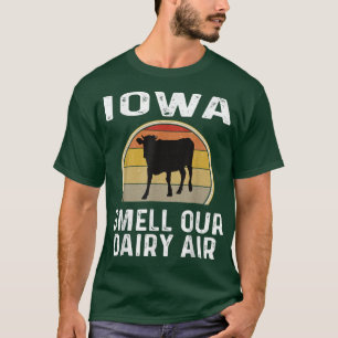 Iowa Dairy Bauer Riech unsere Milchluft Retro Kuh  T-Shirt