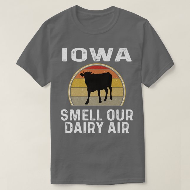 Iowa Dairy Bauer Riech unsere Milchluft Retro Kuh  T-Shirt (Design vorne)