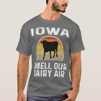Iowa Dairy Bauer Riech unsere Milchluft Retro Kuh T-Shirt