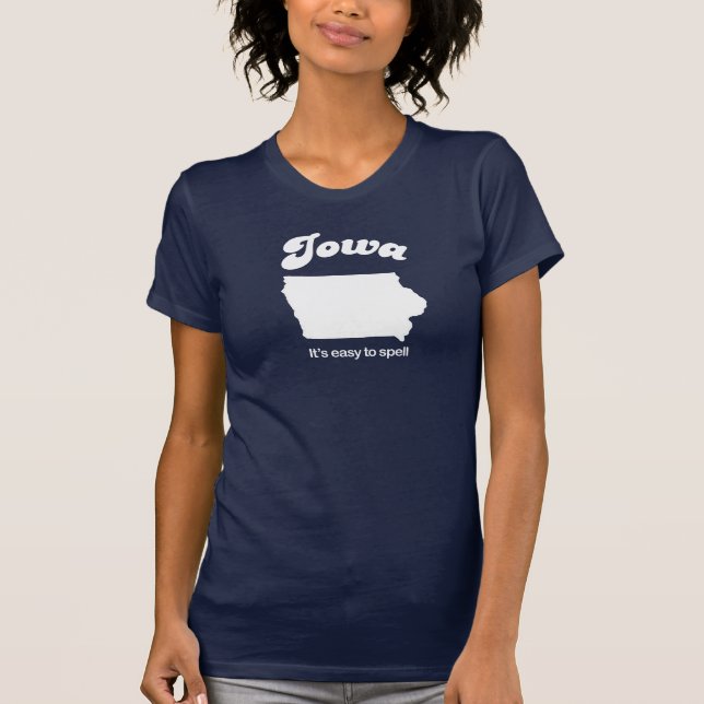 Iowa - einfach, T - Shirt zu buchstabieren (Vorderseite)