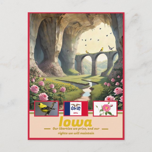 Iowa Essence: Surreal Staat Wonder Postkarte (Vorderseite)