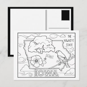 Iowa Farbe Ich Collage Postkarte
