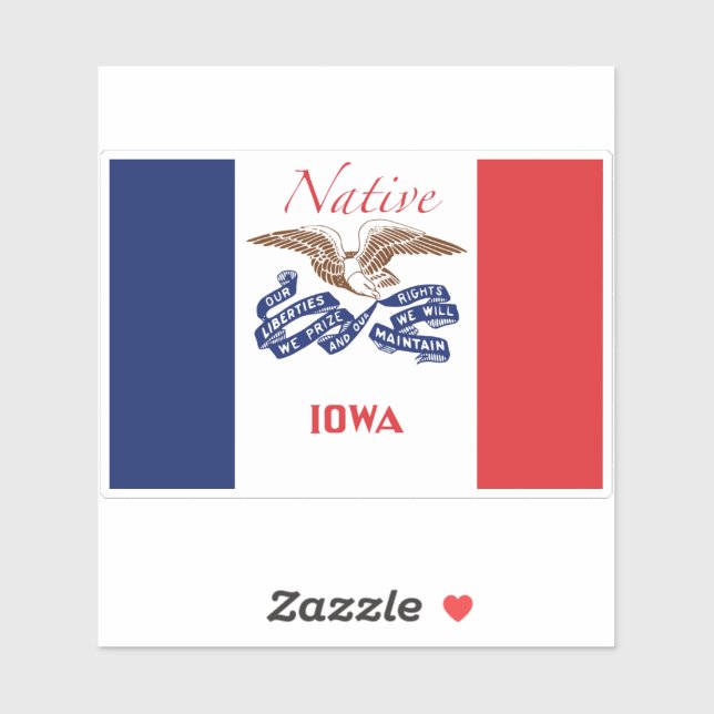 Iowa Flag Native Aufkleber (Blatt)