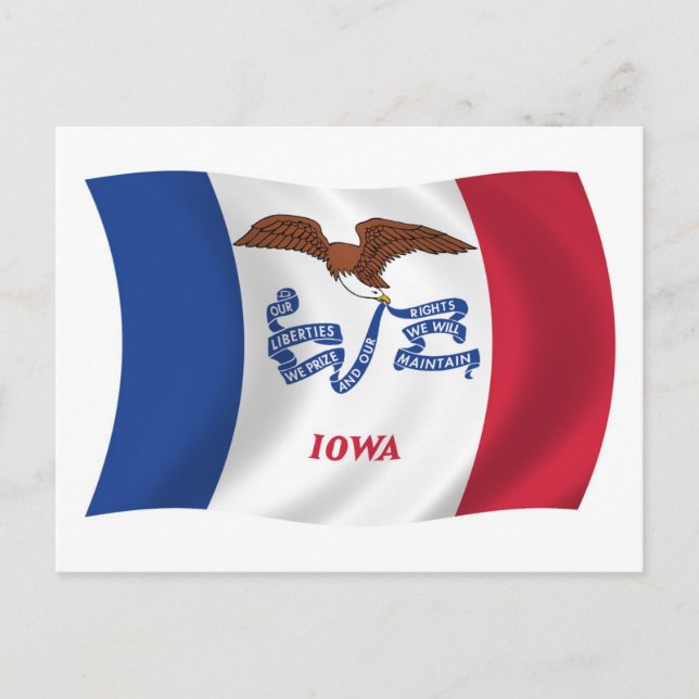 Iowa Flag Postcard Postkarte (Vorderseite)