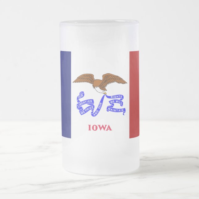 Iowa-Flagge Mattglas Bierglas (Mittel)