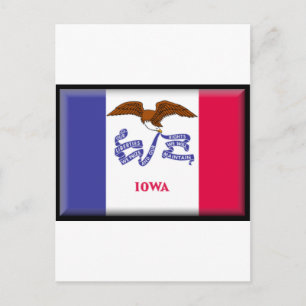 Iowa-Flagge Postkarte