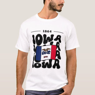 Iowa-Flagge USA T-Shirt