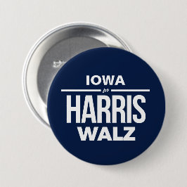 Iowa für Harris Walz Button