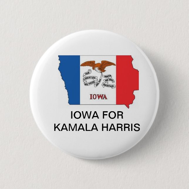 IOWA für Kamala Harris Präsident 2024 Button (Vorderseite)