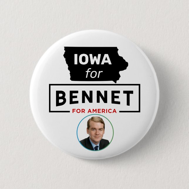 Iowa für Michael Bennet für Präsidenten Button (Vorderseite)