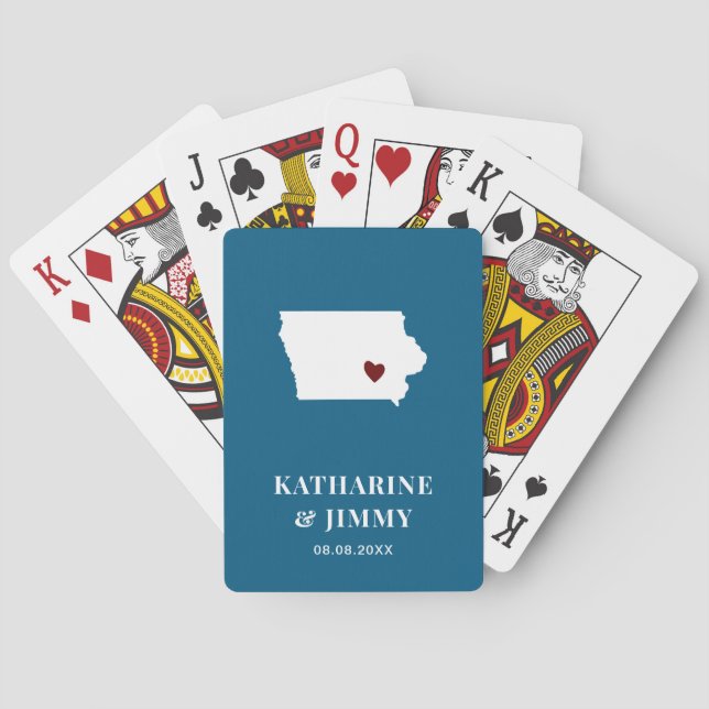 Iowa Gastgeschenk Hochzeit Deck Karten, Staat Kart Spielkarten (Rückseite)