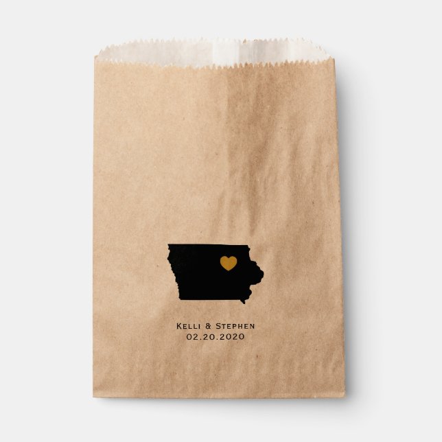 Iowa Gastgeschenk Hochzeit Leckerei Säcke, Geschen Geschenktütchen (Vorderseite)