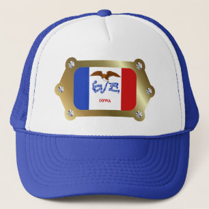 Iowa gerahmt Flag Hat Truckerkappe