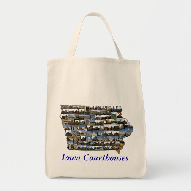 Iowa-Gericht-Tasche (blauer Text) Tragetasche (Vorne)