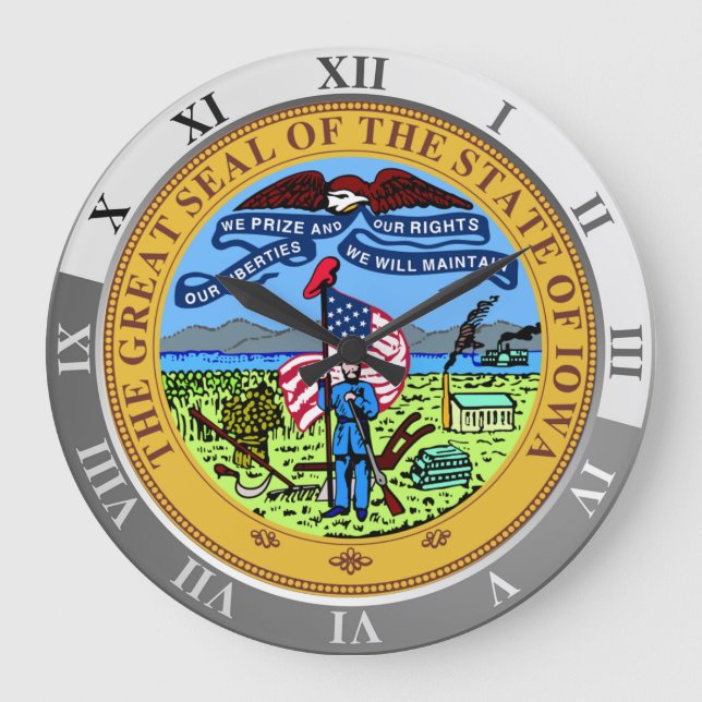 Iowa Große Wanduhr (Vorderseite)