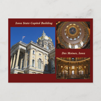 Iowa Hauptstadt Gebäude und Rotunde innen Postkarte